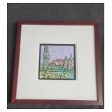 Oil pastel on board signed Brett Varney , frame