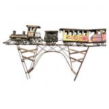Vintage copper train wall sculpture