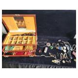 Box of costume jewelry some vintage
