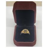 14 k yellow gold with black star sapphire