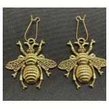 Gold-tone bee earrings