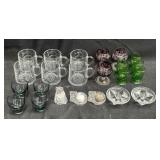 Group of glass & crystal cups etc. in box lot