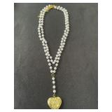 Gold-tone heart locket necklace