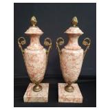 Pair of antique French marble urns