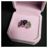 Sterling silver ring with amethyst stone