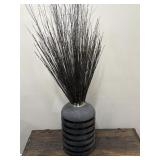 Vintage black glass vase