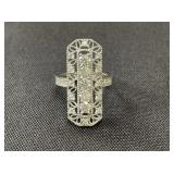 Ornate sterling silver ring