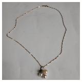 18kt gold chain with diamond pearl 18kt gold