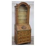 2-piece vintage hand painted secretary desk w/keys