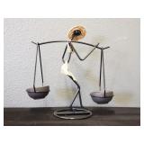 African American metal candle holder decorative