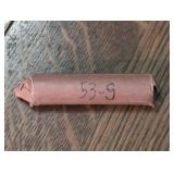 Roll of 1953-S Lincoln Wheat Cent coins