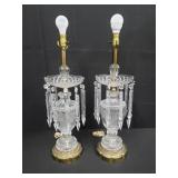 Pair of vintage crystal table lamps