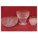 Group of 3 vintage crystal glass bowls