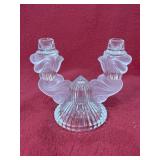 Vintage Bohemia glass candlestick holder