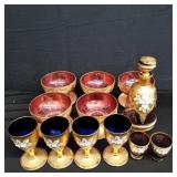 Bohemian glass stemware group