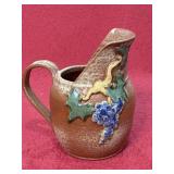 Vintage hand painted signed ceramic pitcher