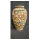 Vintage handpainted Satsuma vase. As is , 13"h x