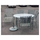 Brown Jordan patio set - table (glass top), 4