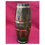 Vintage green Murano style glass vase