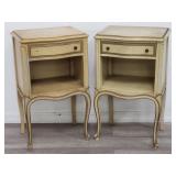 Pair of Drexel shabby chic nightstands