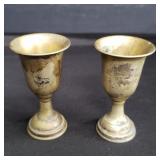 Pair of miniature Sterling silver goblets