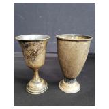 Pair of sterling silver goblets