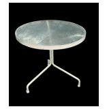 Vintage metal plant stand with glass top