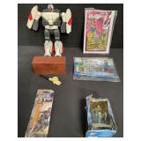 Group of vintage toys Marvel, G.I.Joe box lot