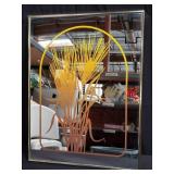 Mid century wheat art mirror