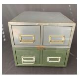 2 Vintage stackable index card steel file