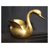 Vintage brass swan planter