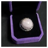 Sterling silver ring with white amethyst