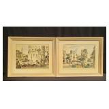 Pair of Italian prints by Mario Carraro