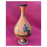 Vintage Greek style hand painted ceramic vase