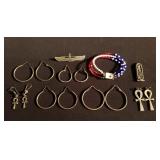 Group of hallmarked silver earrings and pendants