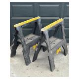 Pair of adjustable sawhorses