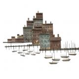 Vintage copper art hanging wall sculpture