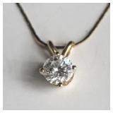 14k gold chain with diamond pendant