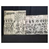 Pair of temple rubbing art work