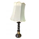Vintage twisted wood table lamp