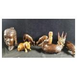 Group of carved wood sculptures