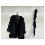 The Broadway Mink coat with fur collar & shawl