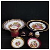 Box of limoges france pieces, plates, saucers, &