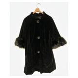 Black coat with fur cuffs