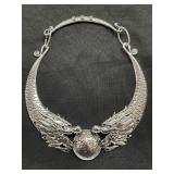 Silver-tone dragon necklace