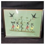 Signed mixed media painting