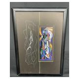 Framed abstract art