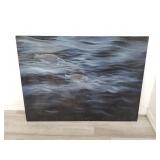 Oil on canvas painting of fish