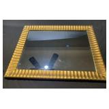 Gilt wood framed beveled wall mirror
