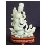 Carved jadeite Geisha figurine